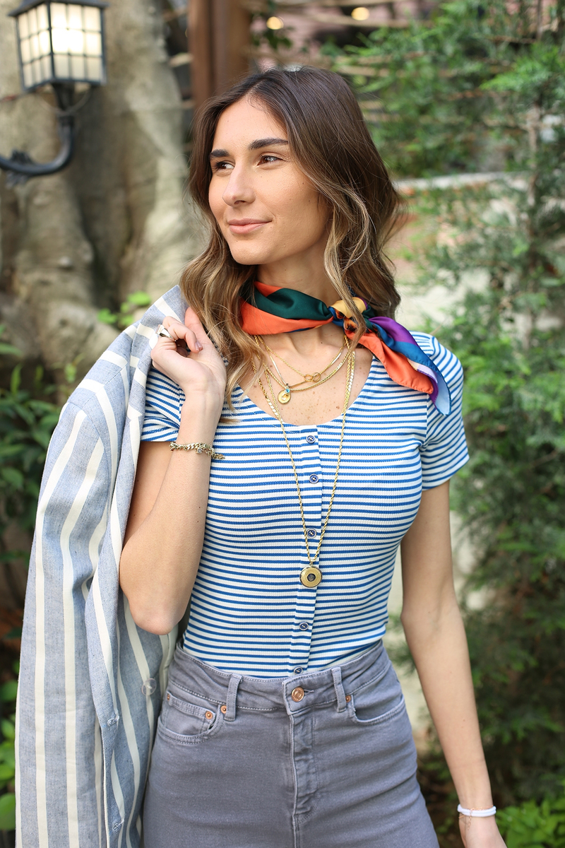 Mavi Çizgili Kaşkorse Body