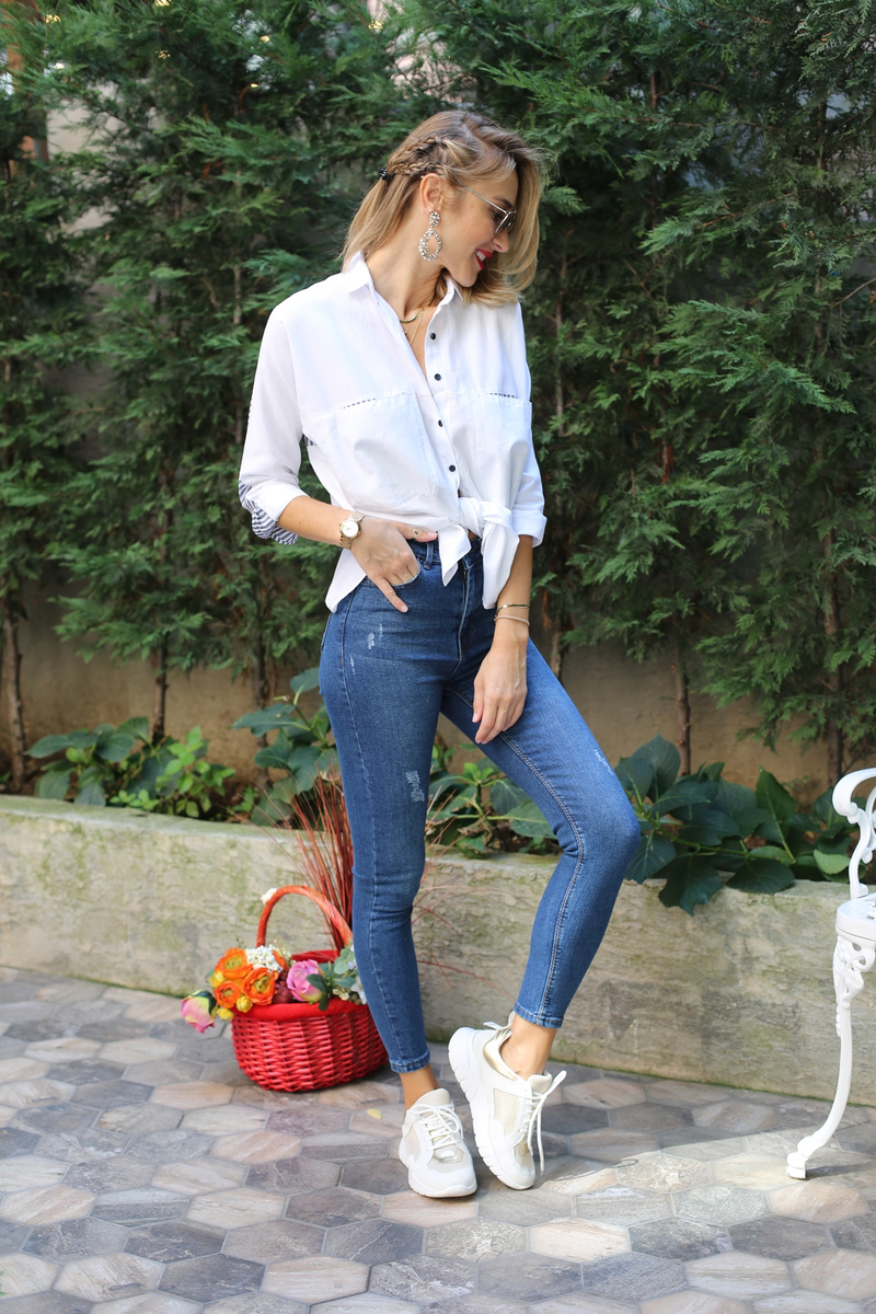 Mavi Eskitmeli Süper Slim Jean
