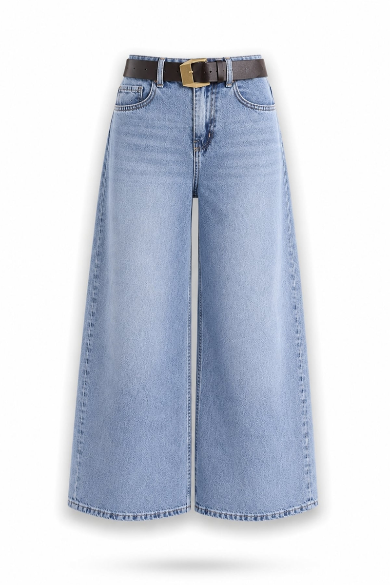 Mavi Kemerli Tensel Denim Pantolon 0030