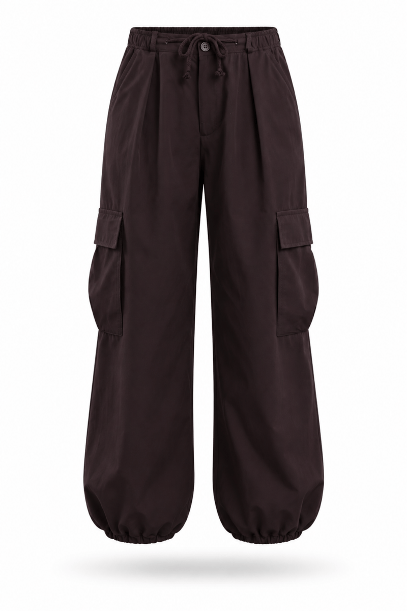 Mürdüm Beli Lastikli Kargo Pantolon 581163