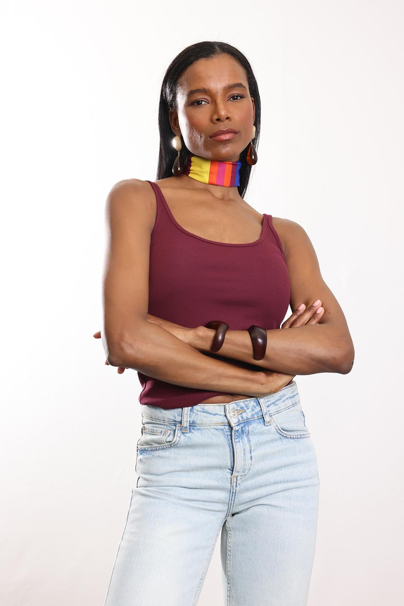 Mürdüm Fitilli İnce Askılı Atlet 24113