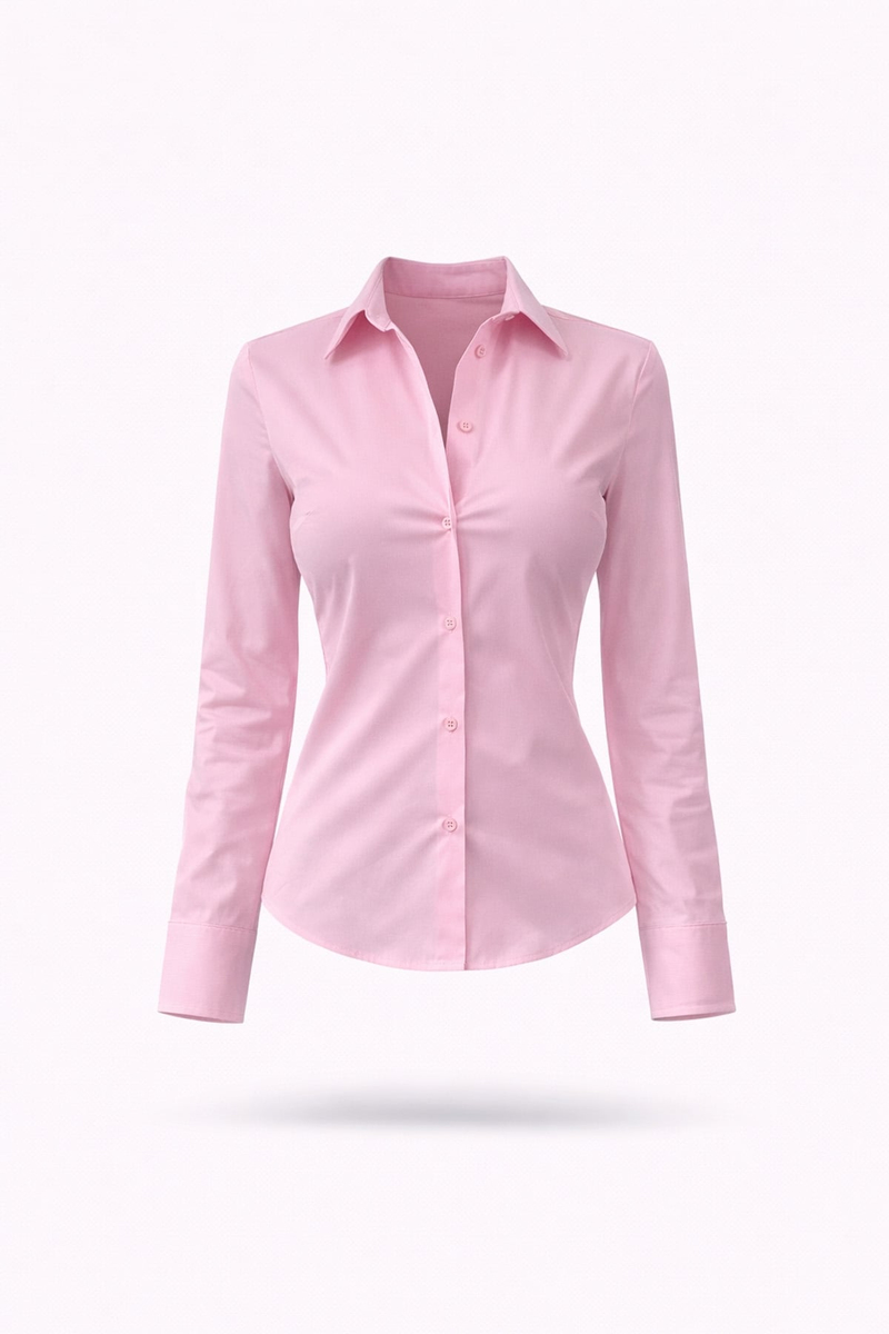Pembe Pens Detaylı Slim Fit Gömlek 018
