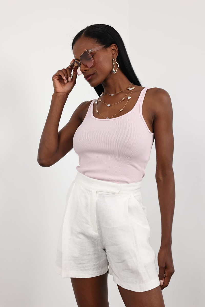 Pudra İnce Askılı Fitilli Atlet 24113