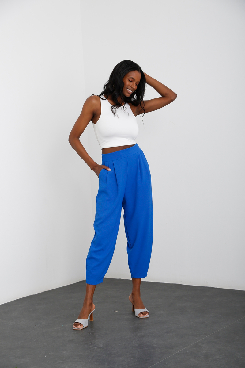 Saks Pileli Şalvar Pantolon 0226