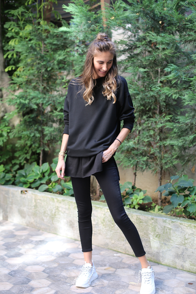 Siyah Basic Sweatshirt