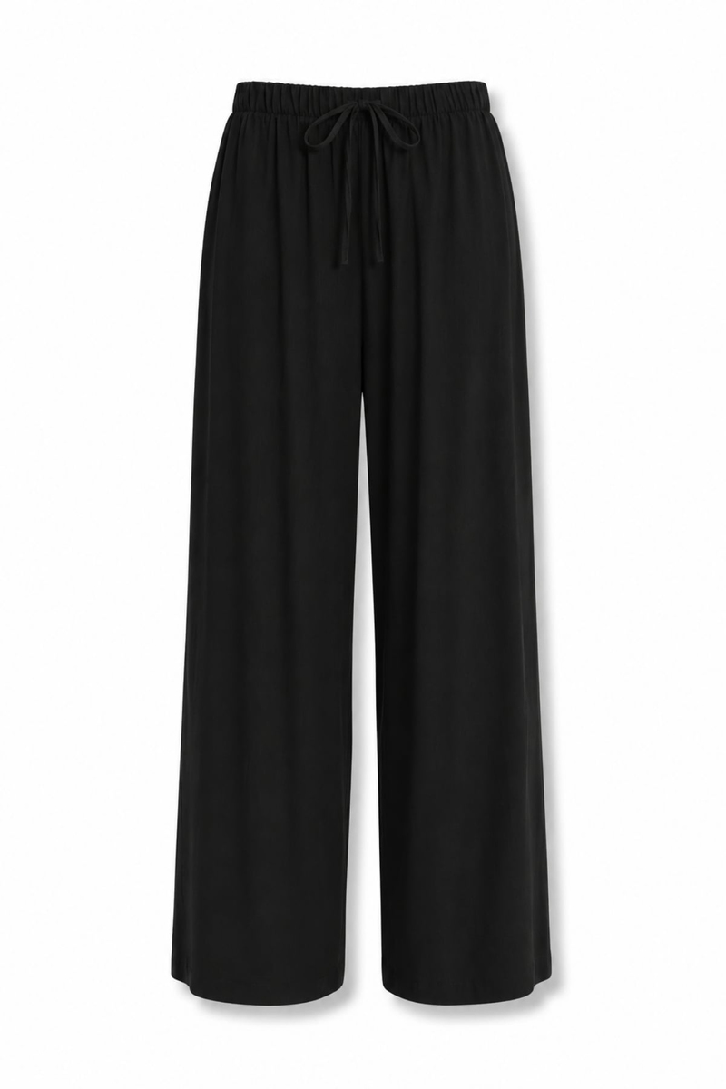Siyah Beli Lastikli Rahat Pantolon 