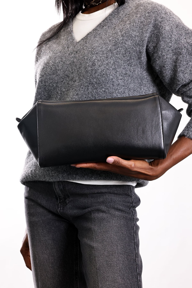 Siyah Cannes Clutch Çanta 8001