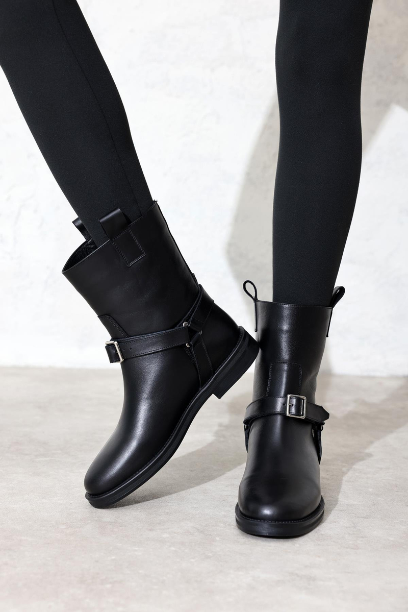 Siyah Deri Binici Bot 125211