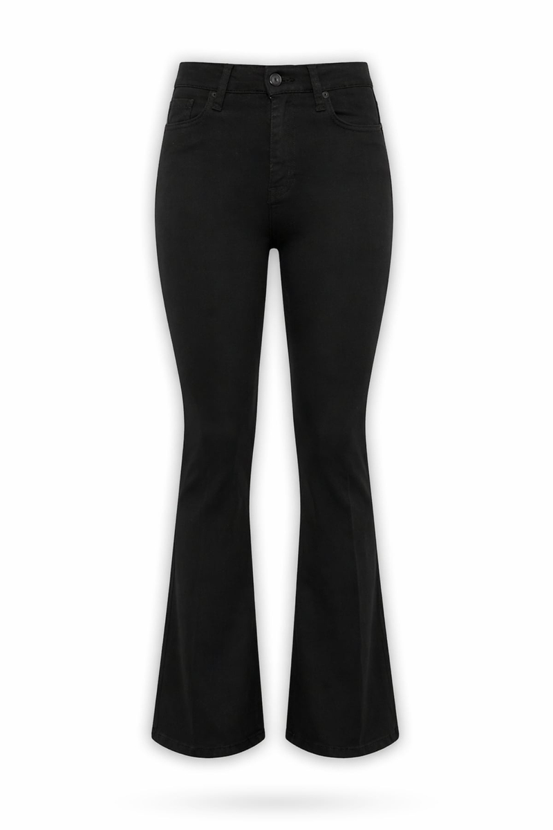 Siyah Full Likra Toparlayan Flare Jean 7578