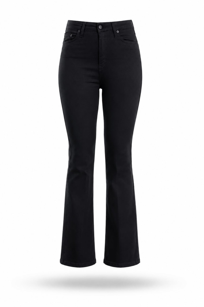 Siyah Full Likra Toparlayan Flare Jean 7578