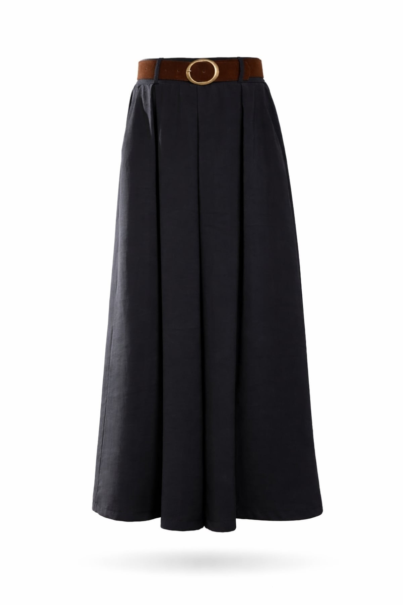 Siyah Kemerli Tensel Pantolon Etek 51354