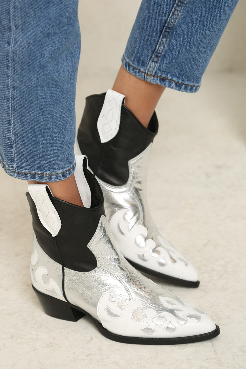 Siyah Multicolor Kovboy Bot