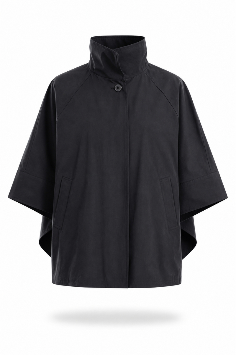 Siyah Oversize Kısa Trençkot 87159