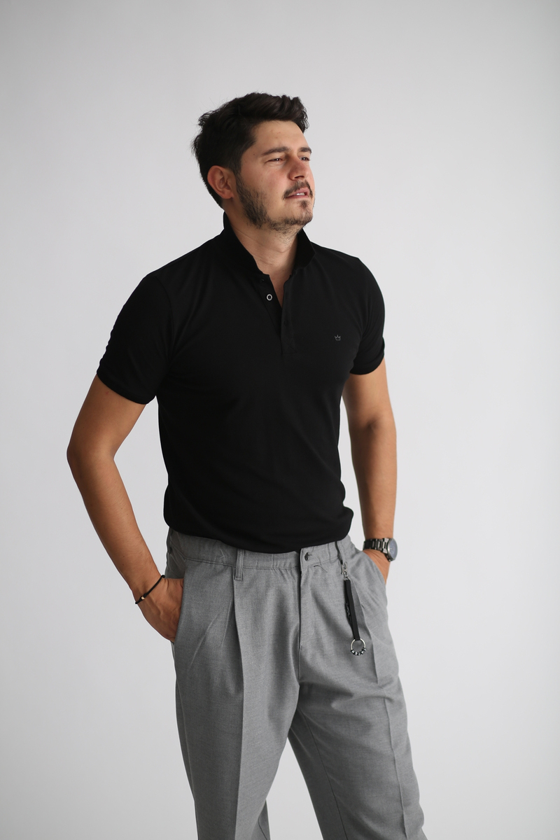 Siyah Polo Yaka Tshirt 20201025