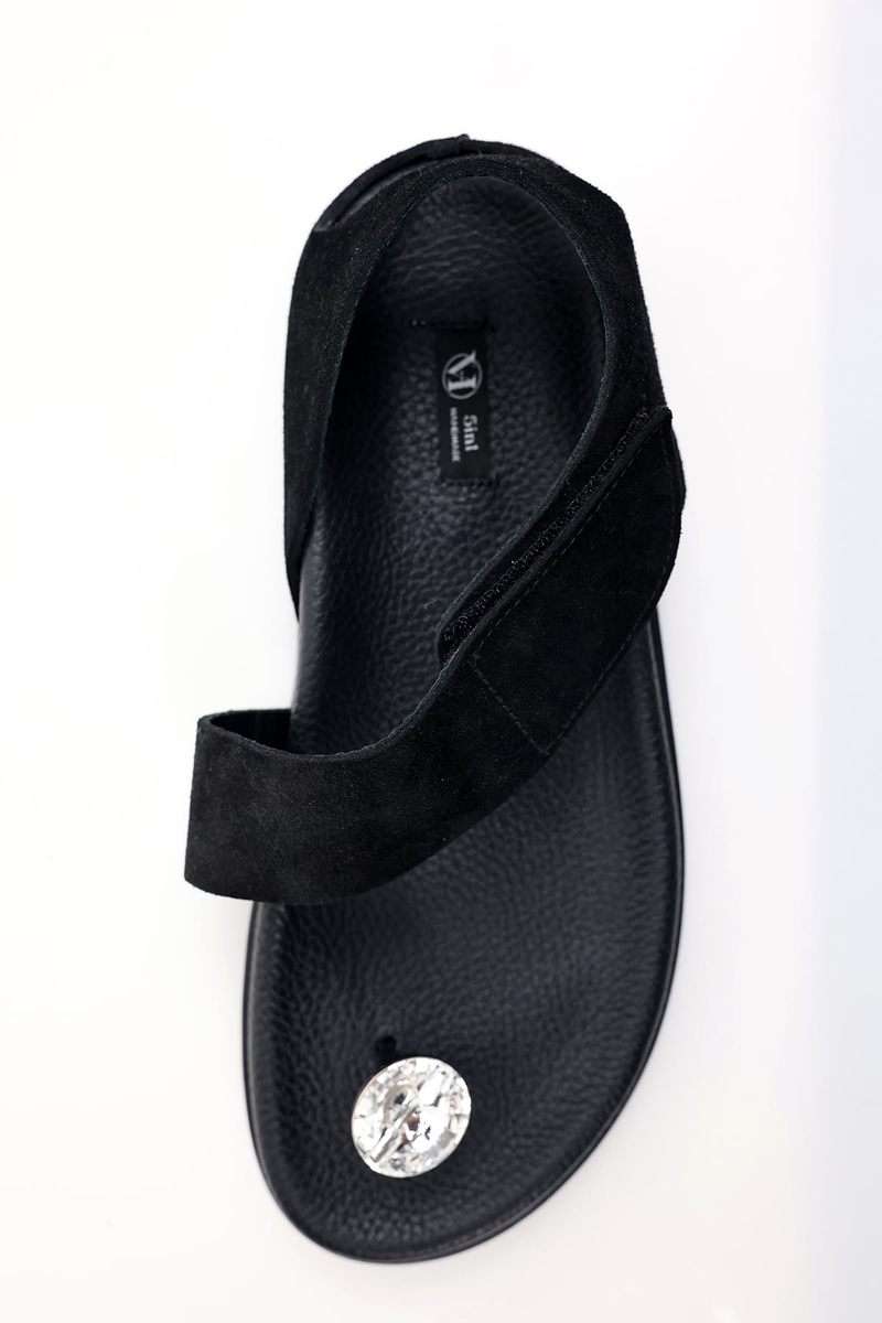 Siyah Swarovski Sandalet 25304