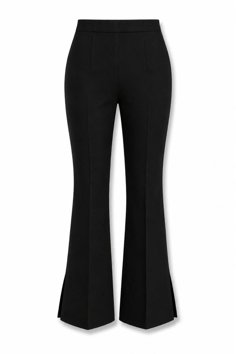 Siyah Yırtmaçlı Çan Paça Pantolon 9024