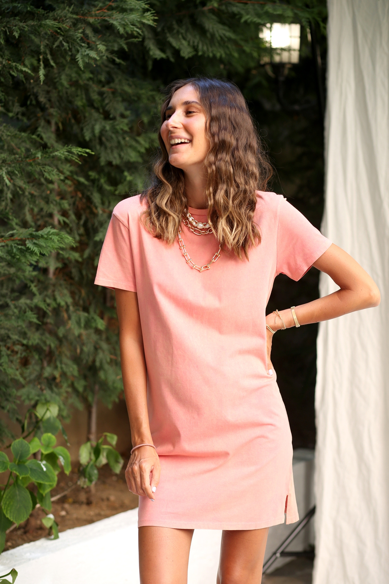 Somon Dumanlı Tshirt Elbise 