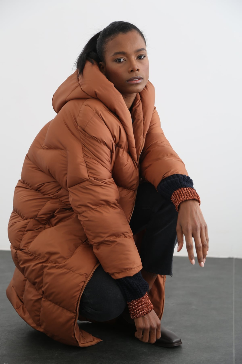 Taba Oversize Şişme Mont D89449