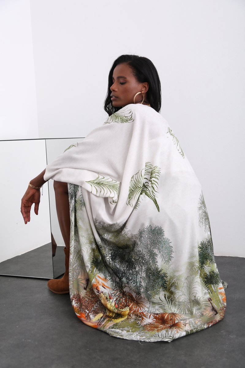 Taş Yarasa Kol Desenli Kimono 54022