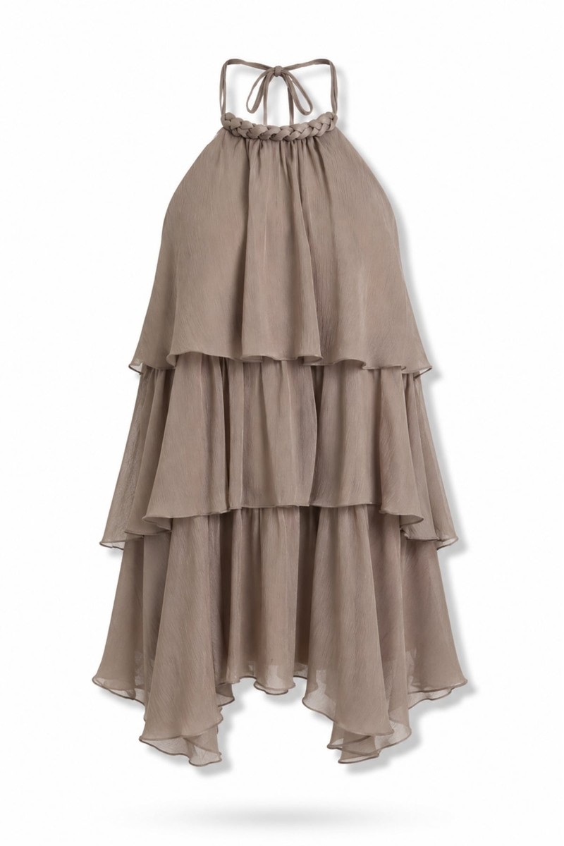 Vizon Volanlı Mini Elbise 39971
