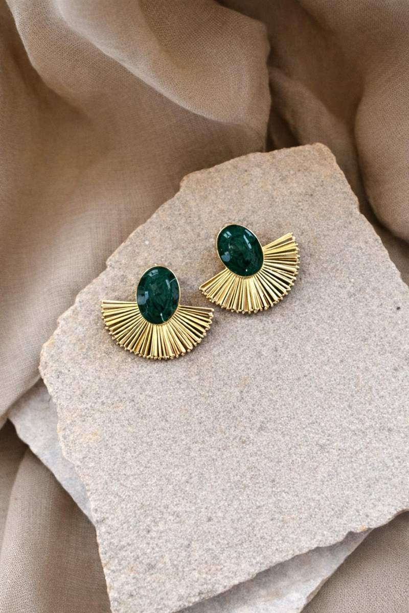 Yeşil Solaris Küpe 