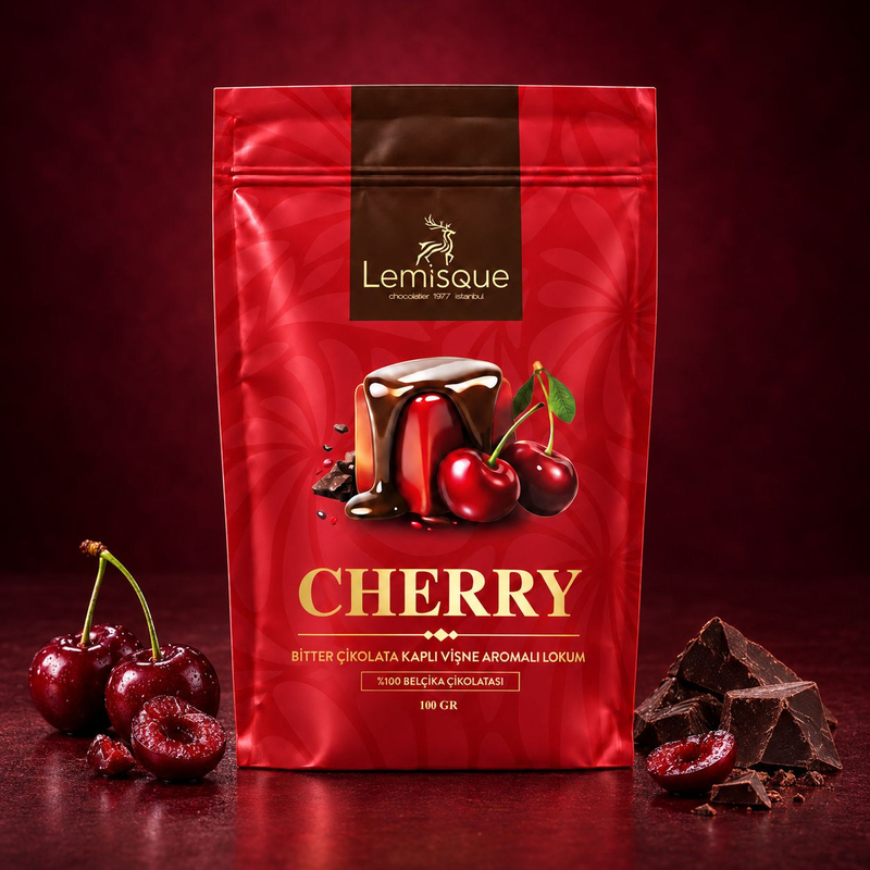 ChocolateBitter Çikolata Kaplı Vişne Aromalı Lokum 100 gr