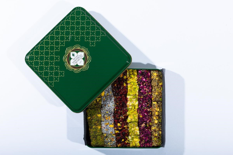 GIFT DELIGHTYeşil Metal Kutu Karışık Fitil Lokum 800 gr