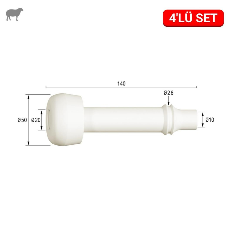 Melasty Koyun Meme Lastiği (Silikon Memelik - 4 lü Paket) | Cimritilki.com