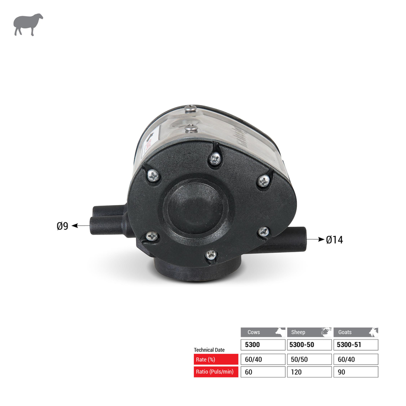 Melasty Koyun Süt Sağma Makinesi Yandan Adaptörlü Pulsatör (Inox Kapak) (50/50-120) | Cimritilki.com