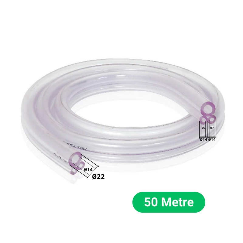 Melasty Süt Sağma Makinesi Üçgen Üçlü Süt Hortumu (Ø14xØ22/Ø7xØ14 mm) (50 Metre - Top) | Cimritilki.com