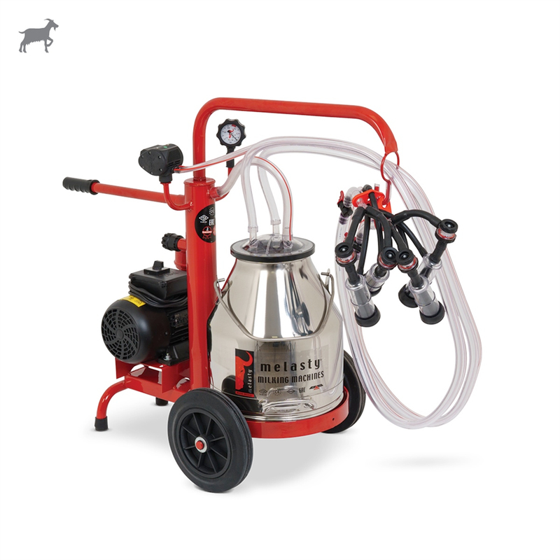 MelastyTEYKC2-PKKeçi İkili Süt Sağım Makinesi (Paslanmaz Güğüm - Kauçuk Memelik) (Ecomini) (Yağlı Pompa)  | Cimritilki.com