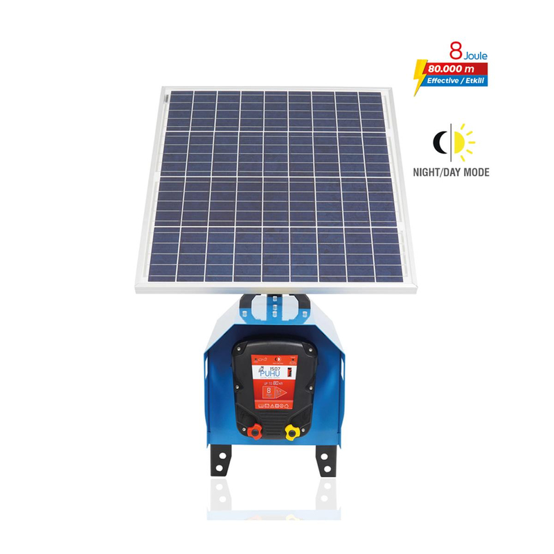 Puhu Compact Güneş Enerjili Elektrikli Çit Cihazı (60 W) (8 Joule = 80.000 m)  | Cimritilki.com