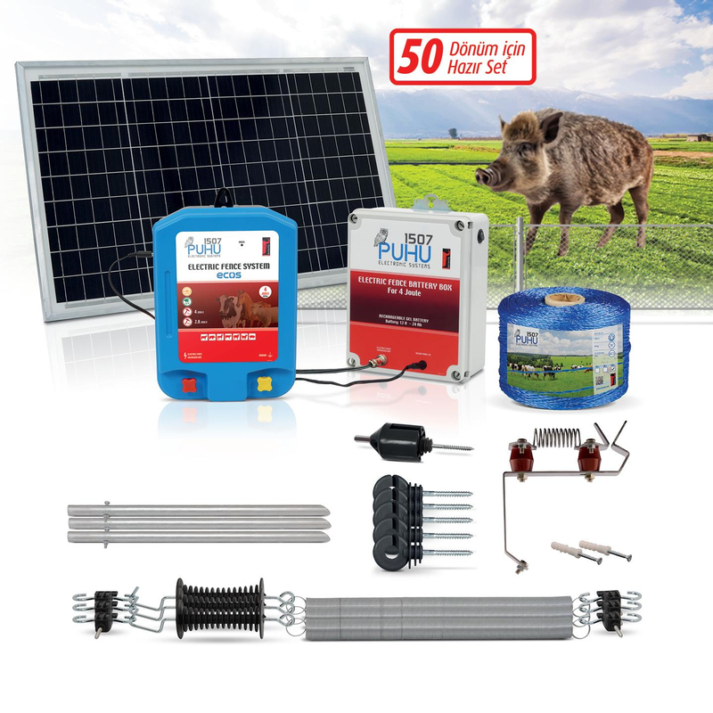 Puhu Ecos Eko Model Kuruluma Hazır Elektrikli Çit Sistemi (50 Dönümlük) (4 Joule) | Cimritilki.com
