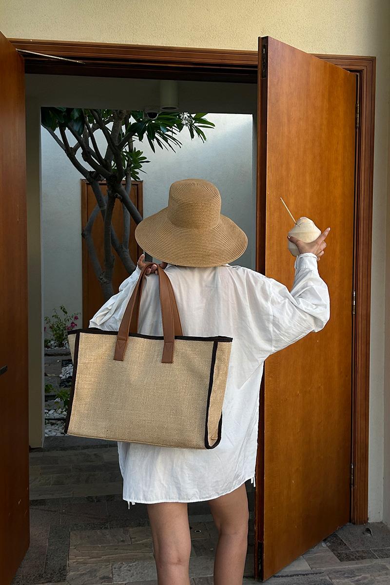 Arc X Large Hasır Kahverengi Saplı Tote Bag 