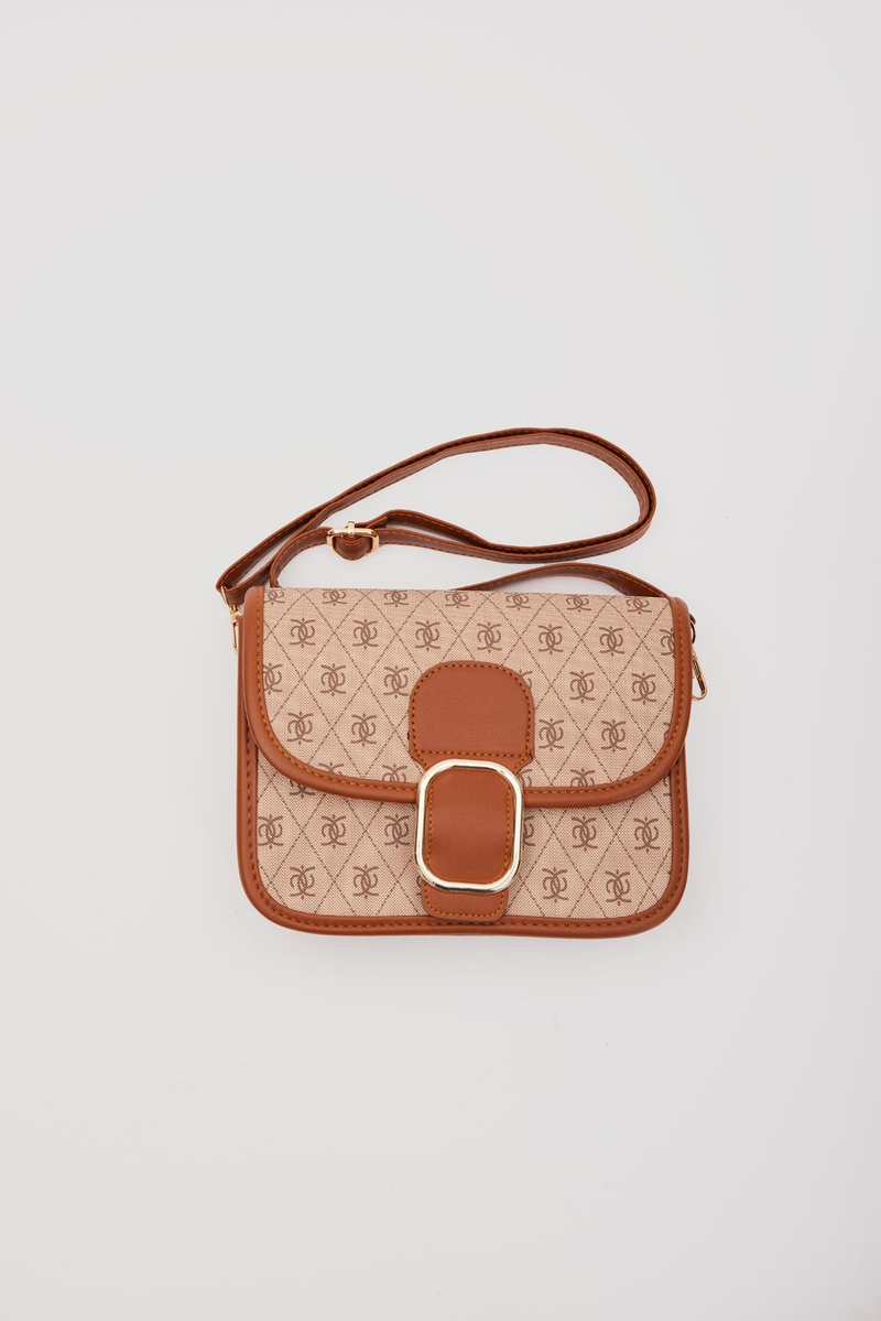 Kilitli Monogram Çapraz Çanta Maria Taba