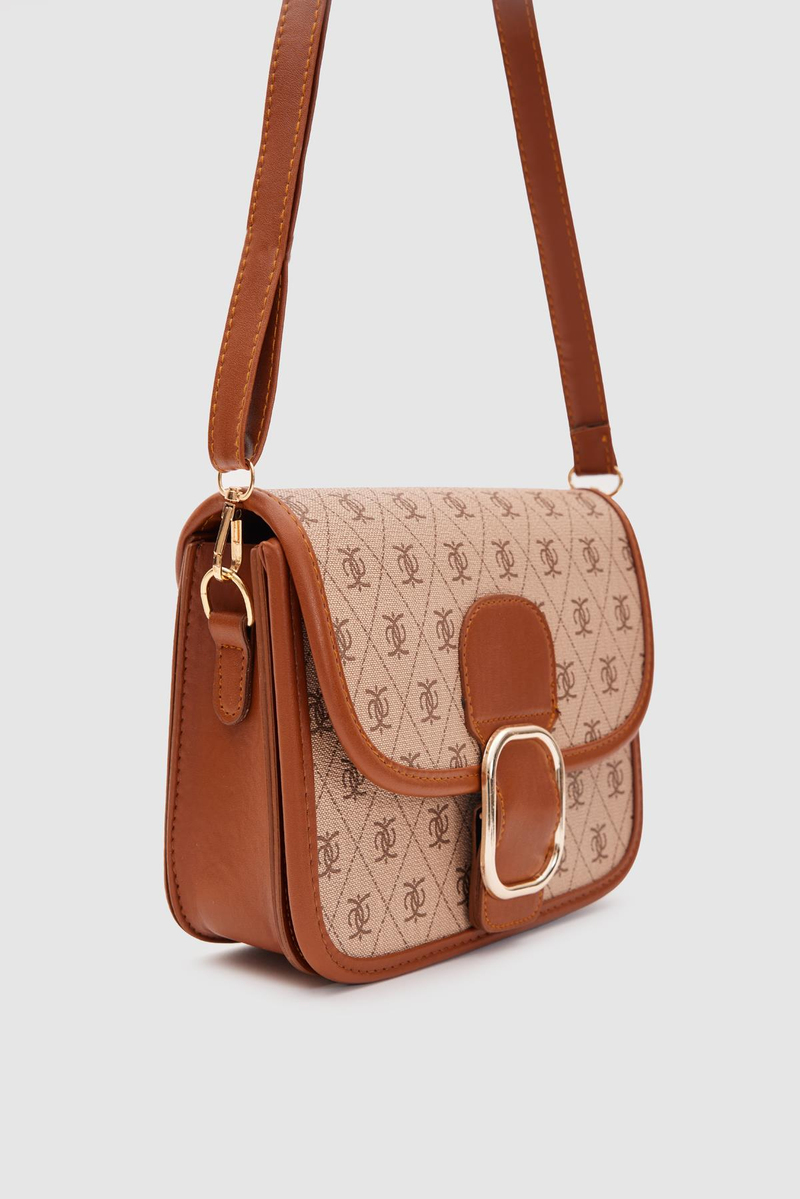 Kilitli Monogram Çapraz Çanta Maria Taba
