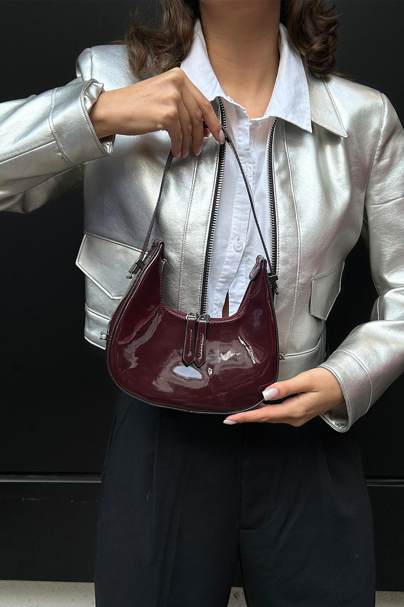 Rugan Baget Çanta Cherry Bordo