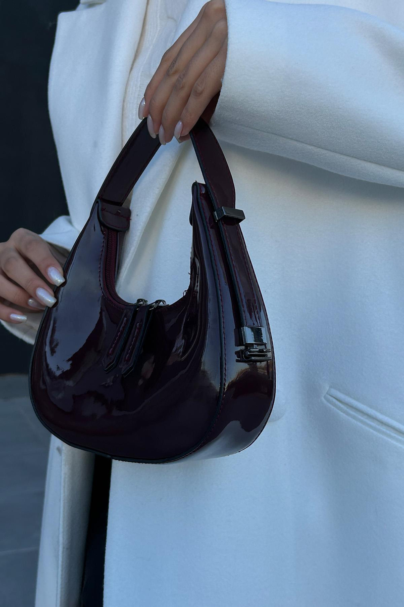 Rugan Baget Çanta Cherry Bordo