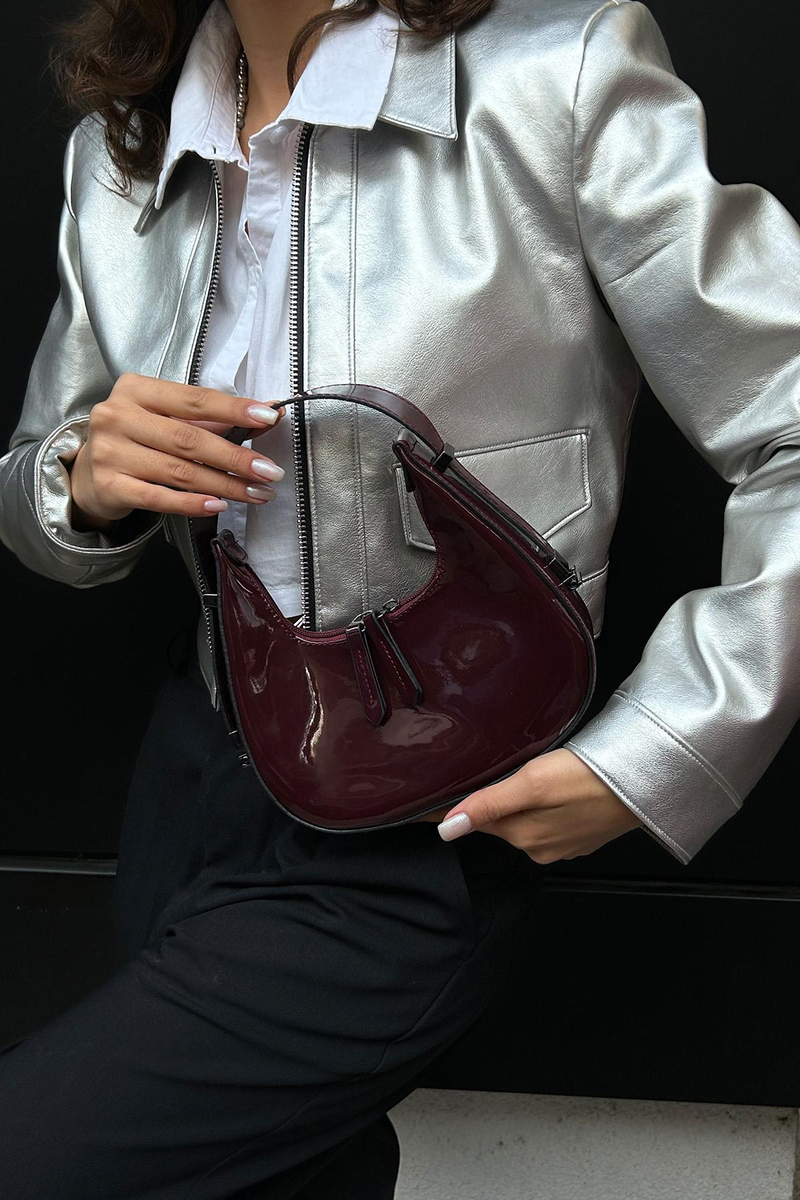 Rugan Baget Çanta Cherry Bordo