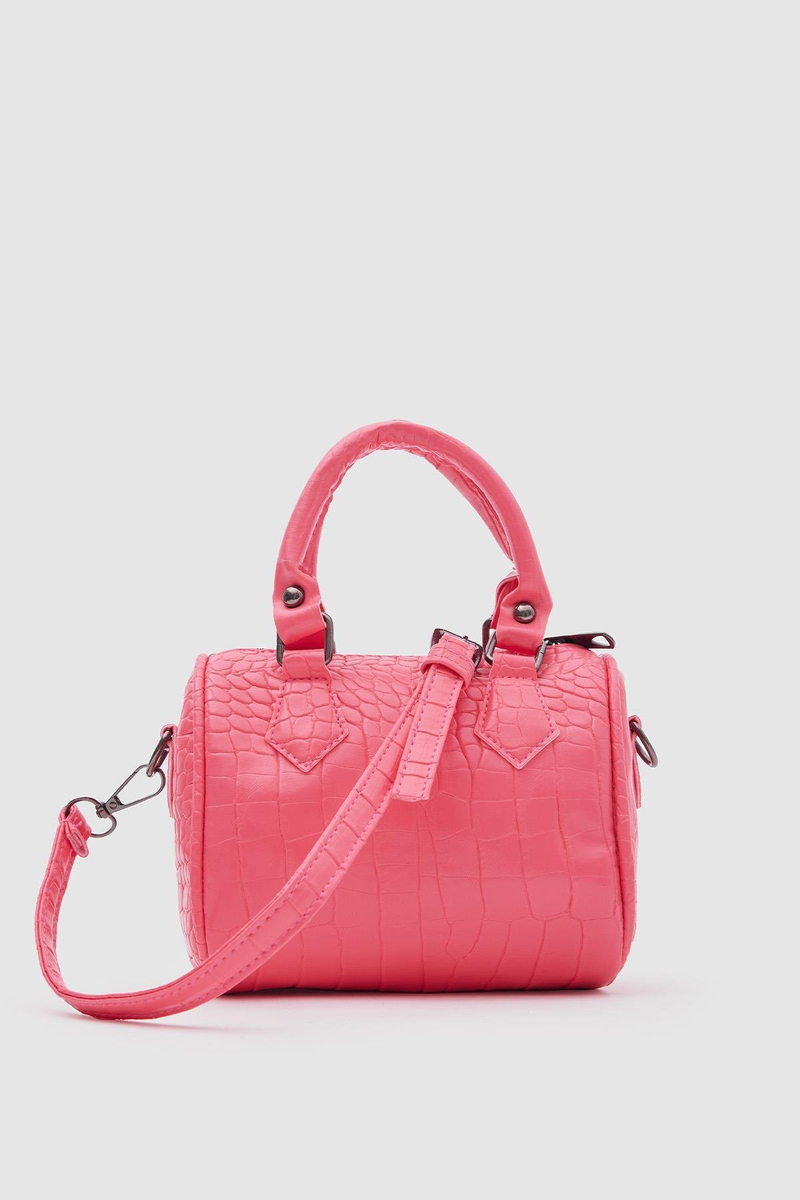 Silindir Croco Çapraz Çanta Lova Pembe