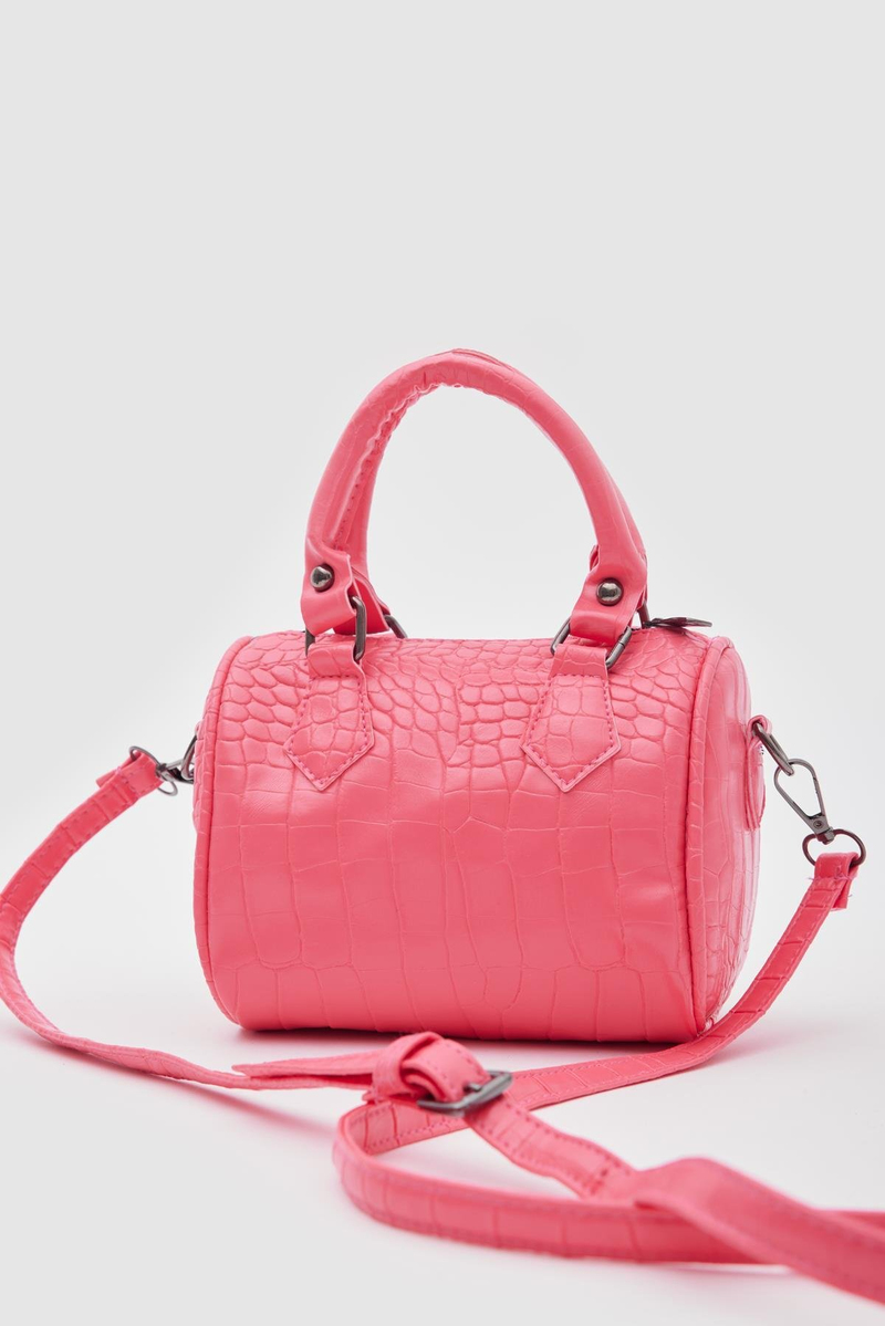 Silindir Croco Çapraz Çanta Lova Pembe