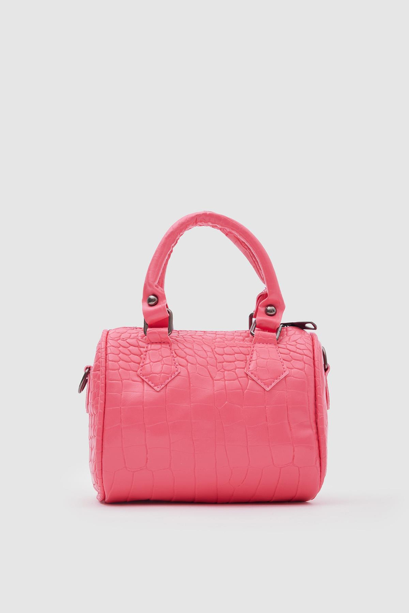 Silindir Croco Çapraz Çanta Lova Pembe