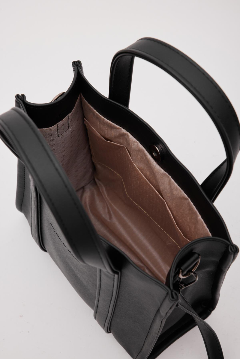Suni Deri Medium Tote Bag Glenn Siyah
