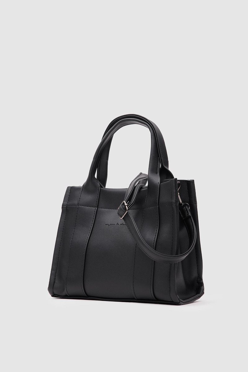Suni Deri Tote Bag Bonnie Siyah