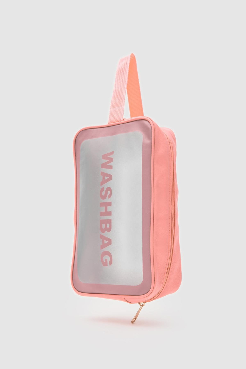 Wash Bag Su Geçirmez 3'lü Kozmetik Çantası Somon