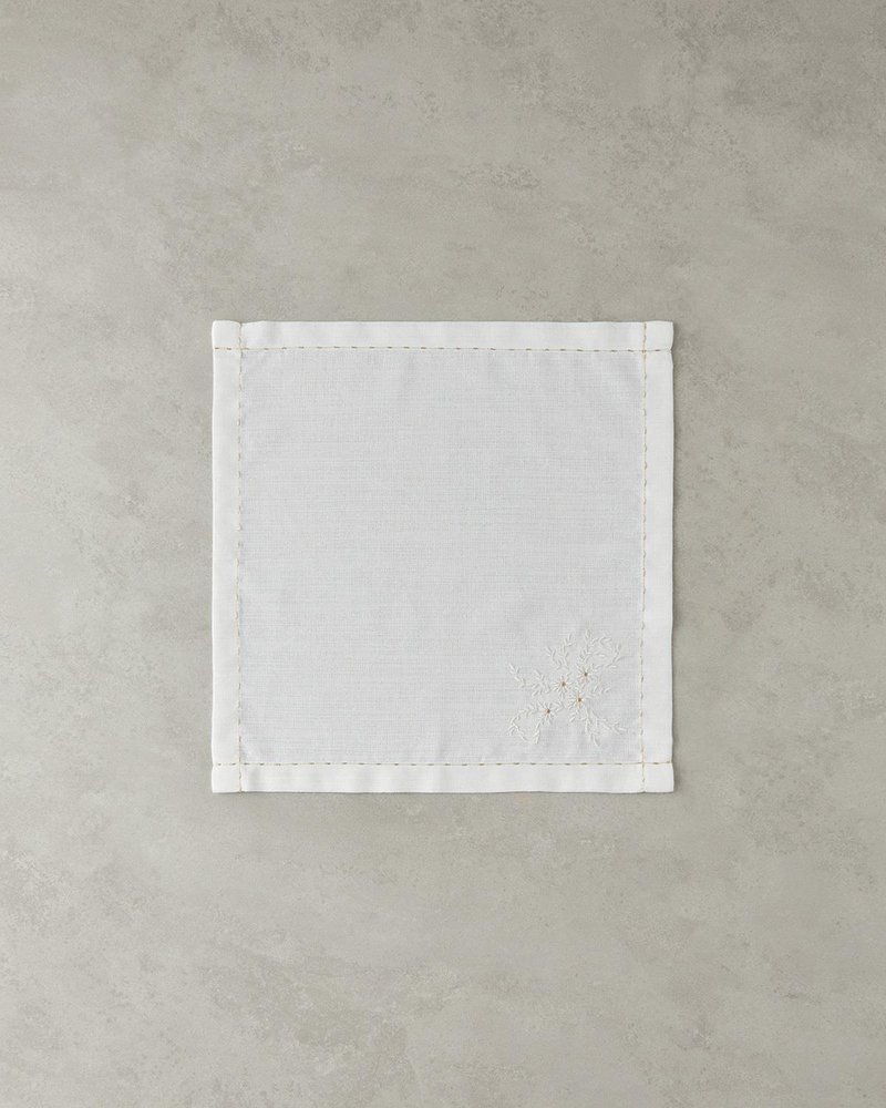Adelina Polyester 2'li Misafir Peçetesi 38x38 cm Beyaz-Gold