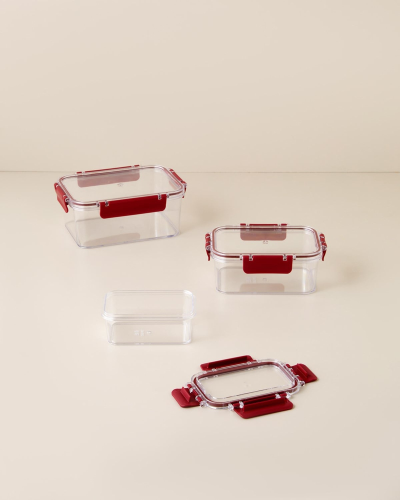 Ador Plastik 3'lü Saklama Kabı 375-800-1700 ml Bordo