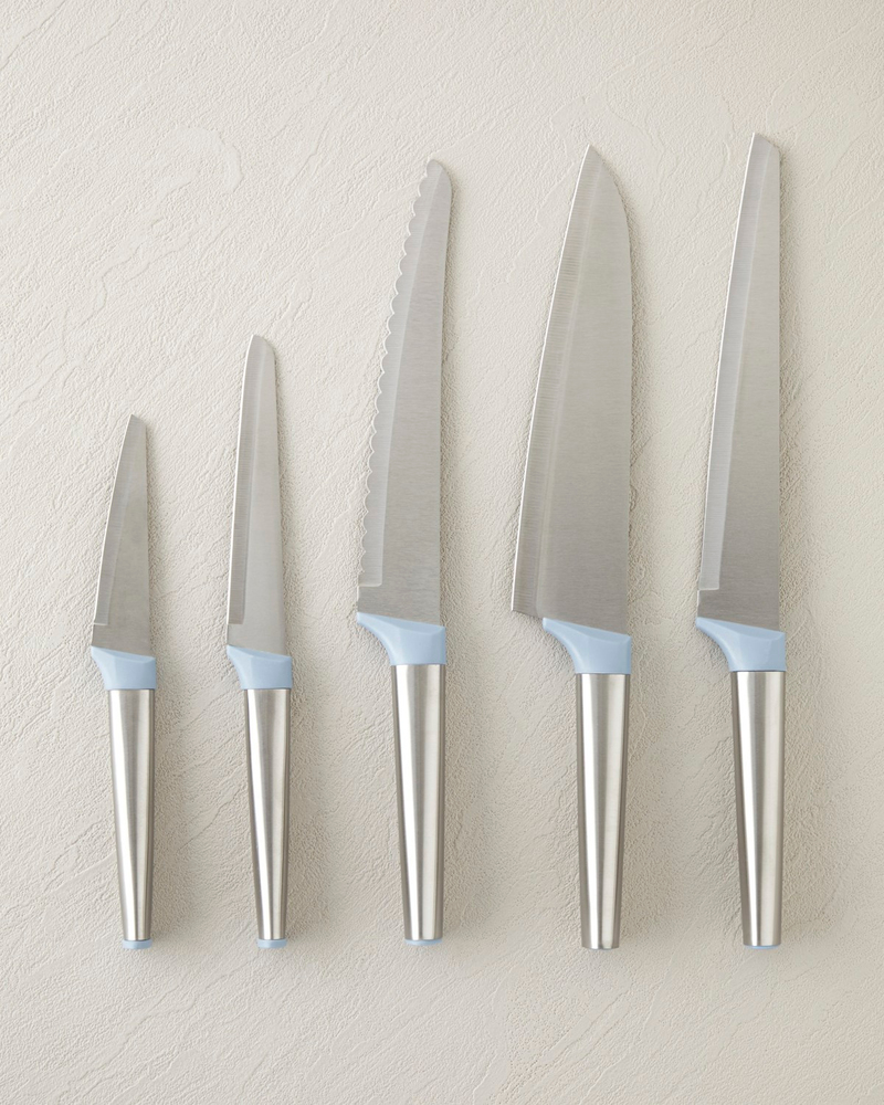 Adrian Paslanmaz Çelik 5 Parça Bıçak Seti 21,6x24,8x32,3x33,4x32,8 cm Gri