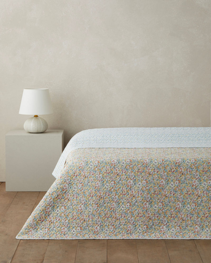 Alba Bloom Çift Kişilik Çok Amaçlı Örtü 200x220 cm Mavi