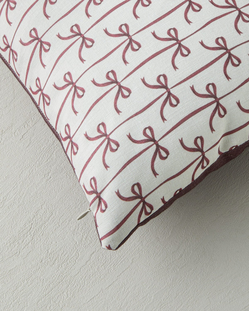 Amaris Dolgulu Kırlent 35x50 cm Kırmızı - Bej